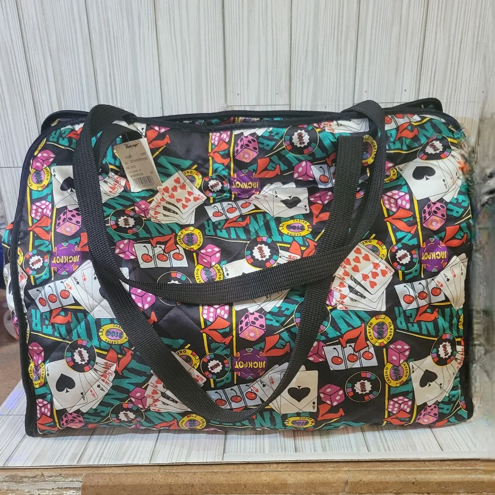 Hilton Gamblers Perfect Tote 100% Silk Quilted 17 1/2